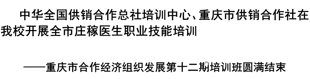 我校開展全市莊稼醫(yī)生職業(yè)技能培訓(xùn)